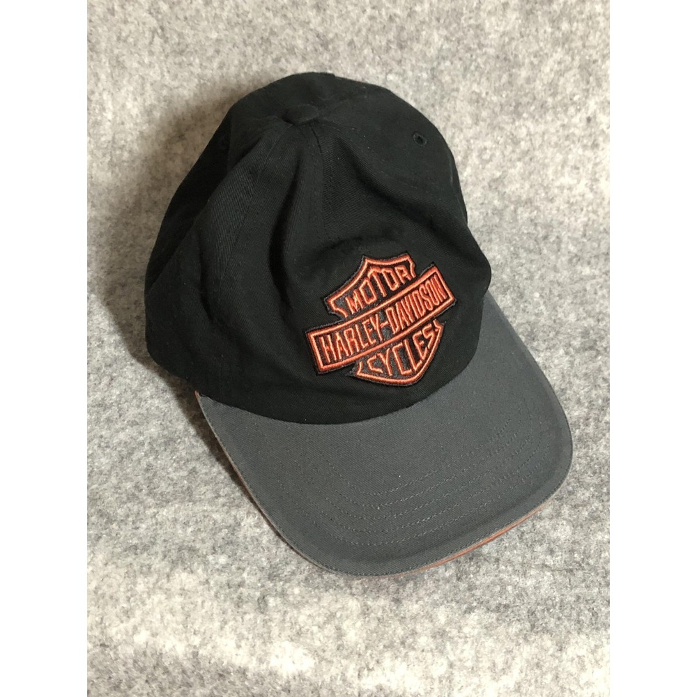 Harley-Davidson Hat Cap Fitted Mens Small Black Gray Logo Motorcycle Embroidered